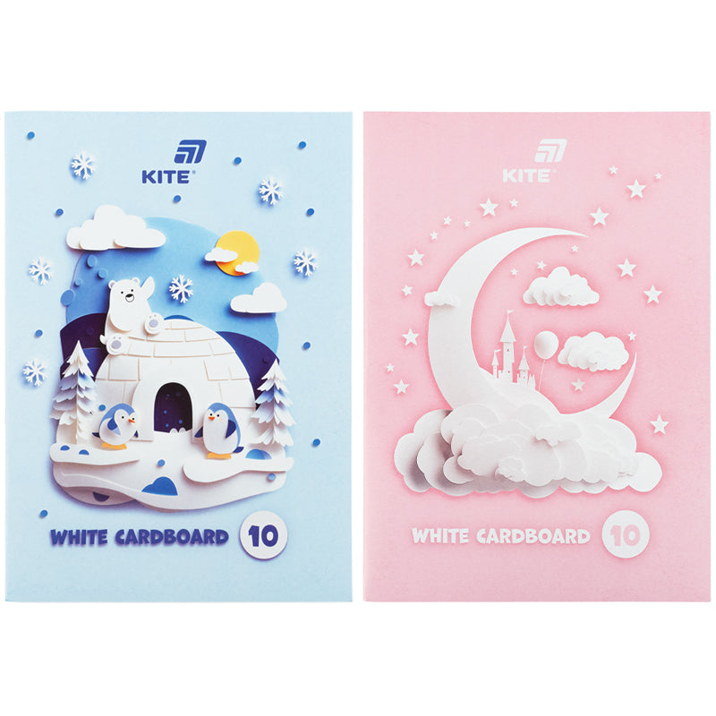 Cardboard white Kite K26-1254, А4, 10 sheets