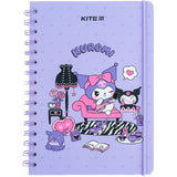 Блокнот на спіралі Kite Kuromi HK24-190, A5, 80 аркушів, клітинка