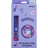 Set of velcro badge and keychain Kite Kuromi HK24-3010-1, 2 pcs.