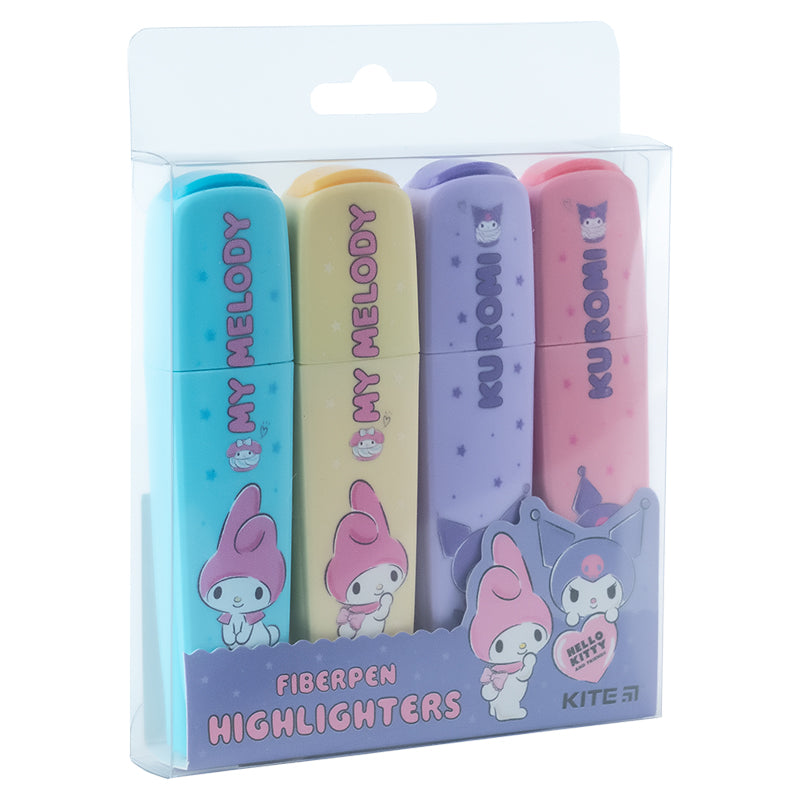 Маркер Highlighter Kite Kuromi HK24-444, набір з 4-х кольорів