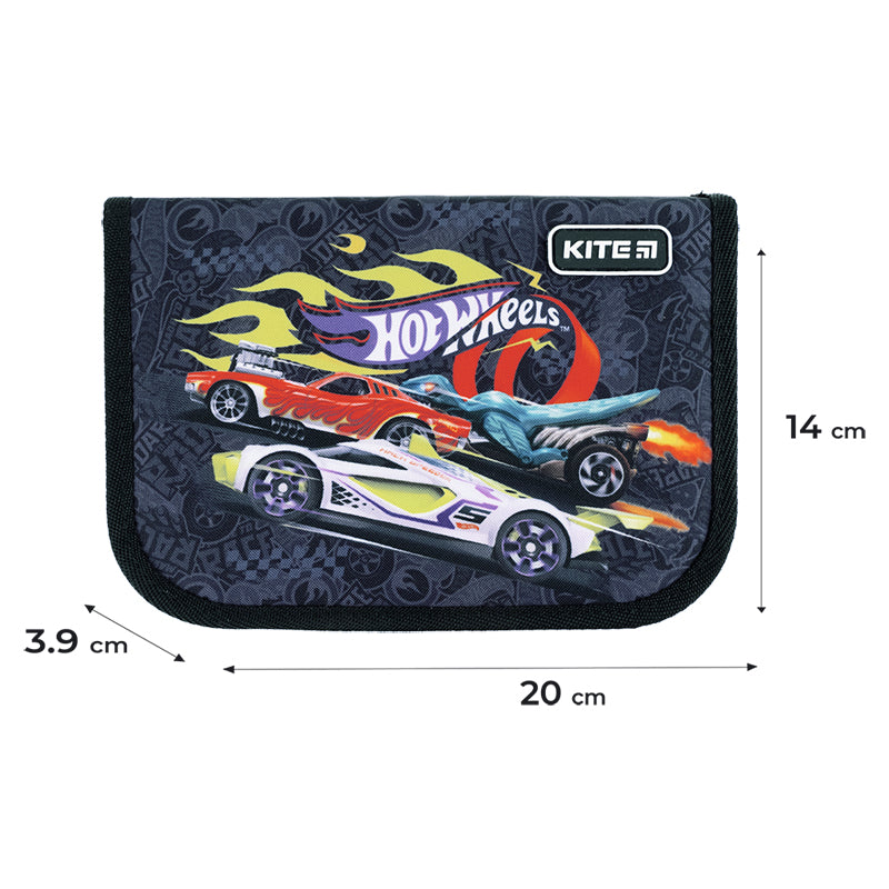 Пенал без наповнення Kite Hot Wheels HW24-621, 1 відділення, 1 відворот