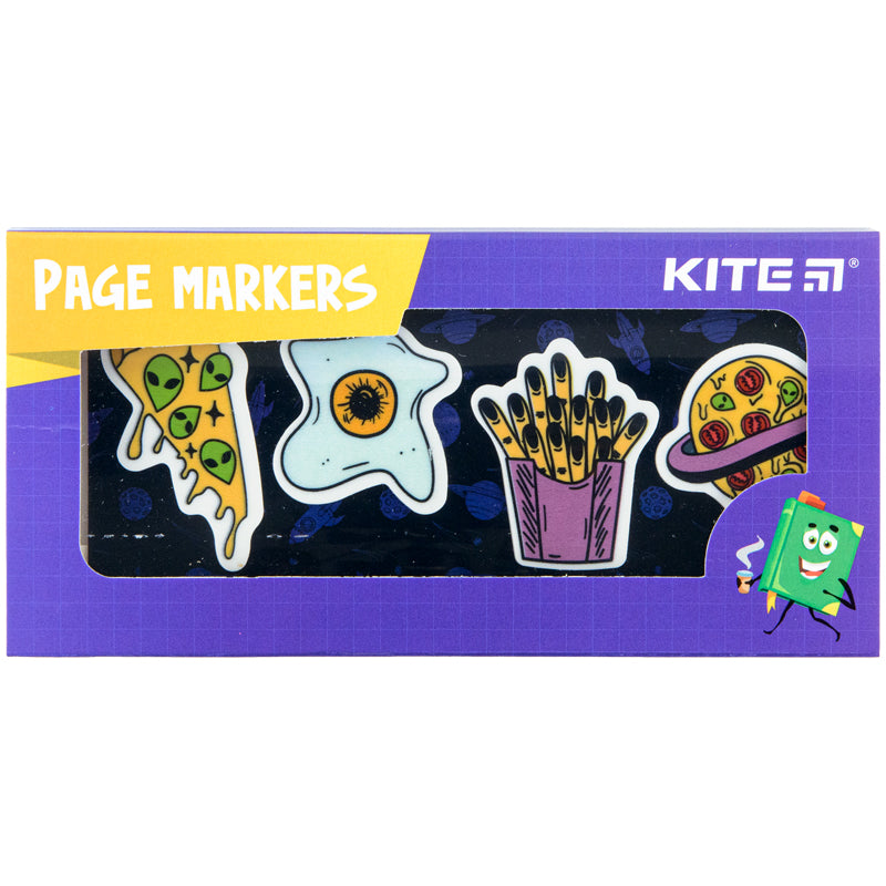 Закладки пластикові Kite Space food K22-479-1, 4x20 шт, 35х50 мм