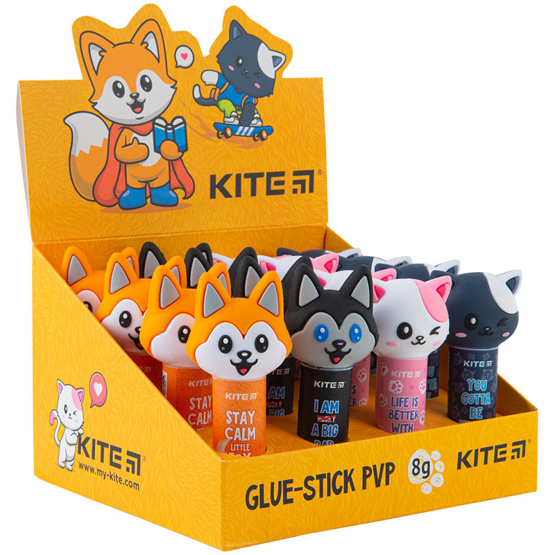 Клей-олівець PVP Kite K23-131, з фігурним ковпачком