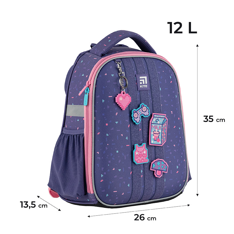Рюкзак шкільний каркасний Kite Education Pixel Love K24-555S-3