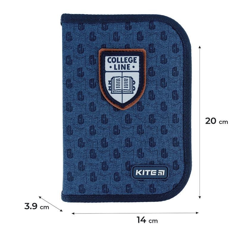 Пенал з наповненням Kite College Line K24-622H-2, 1 відділення, 2 відвороти