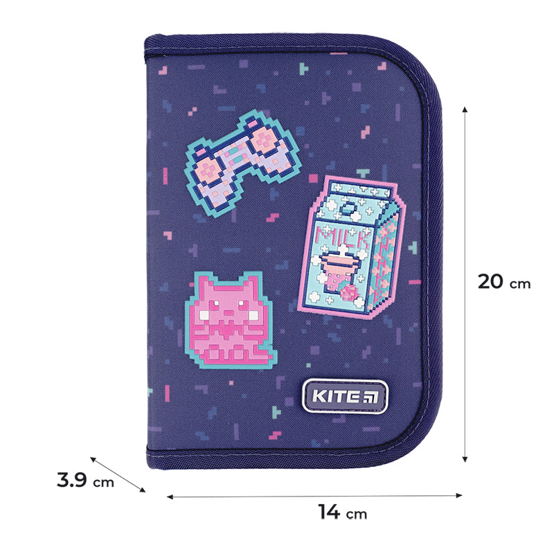 Пенал з наповненням Kite Pixel Love K24-622H-5, 1 відділення, 2 відвороти