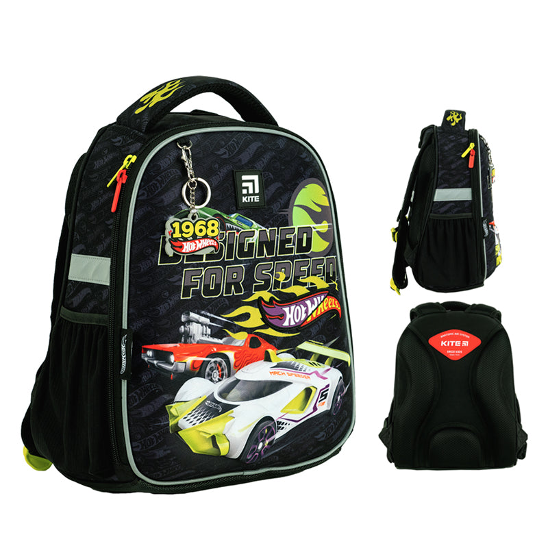 Шкільний набір Kite Hot Wheels SET_HW24-555S (рюкзак, пенал, сумка)