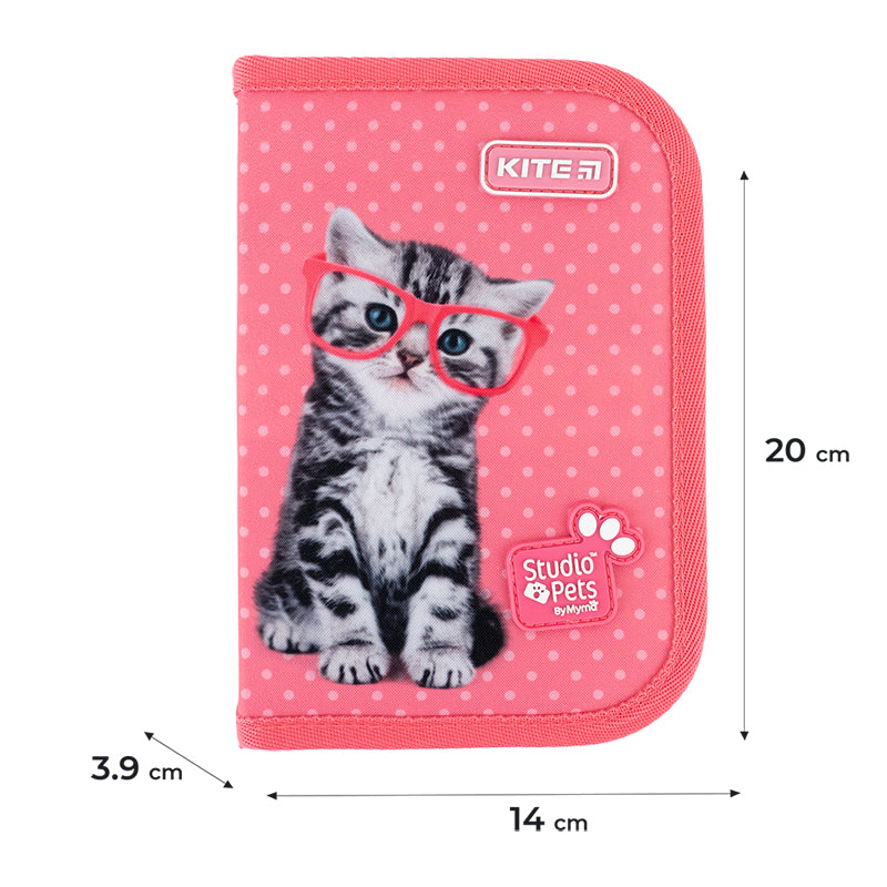 Пенал з наповненням Kite Studio Pets SP24-622H-2, 1 відділення, 2 відвороти